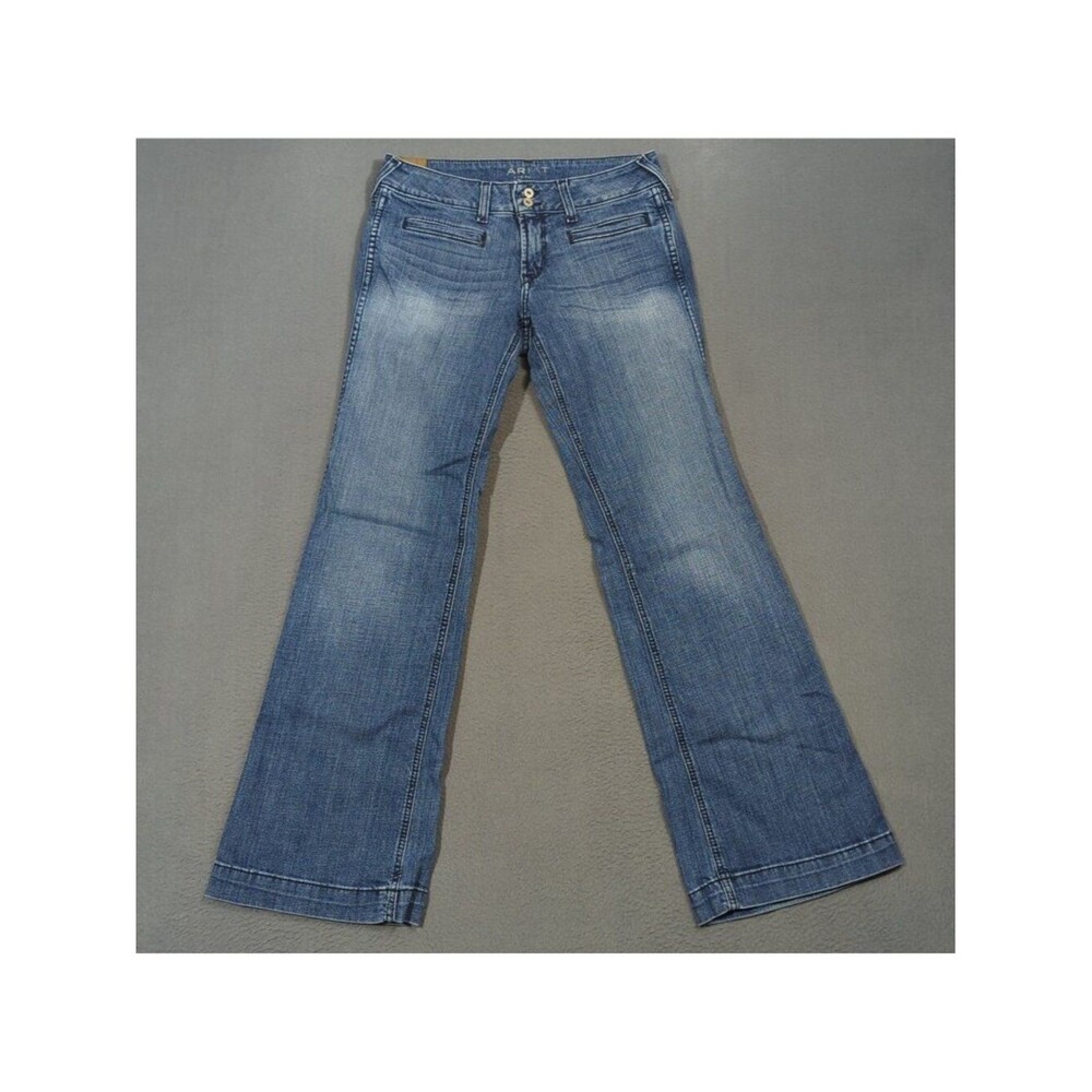 Ariat Jeans Women's 27R Blue Trouser Mid Rise Stretch Outseam Ella Wide Leg